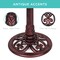 Best Choice Products Outdoor Rustic Pedestal Bird Bath Accent for Garden, Yard w/ Fleur-de-Lis Accents